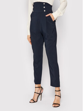 Custommade Custommade Pantaloni din material Papaya 999425512 Bleumarin Regular Fit