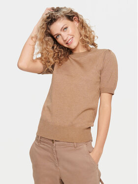 Saint Tropez Saint Tropez Pulover 30511788 Rjava Classic Fit