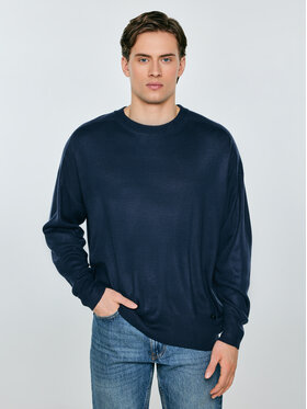 BIG STAR BIG STAR Sweter STAN Granatowy Oversize
