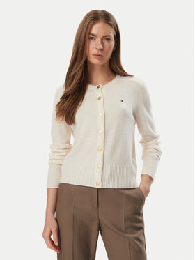Tommy Hilfiger Tommy Hilfiger Kardigan WW0WW51439 Krémová Slim Fit