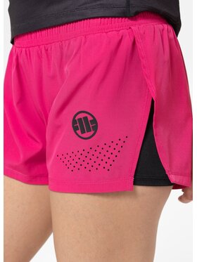 PITBULL PITBULL Szorty sportowe Spodenki Sportowe Damskie Performance Pro plus Small Logo M Różowy Regular Fit