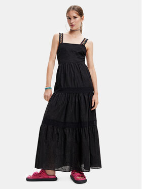 Desigual Desigual Vasarinė suknelė 23SWVW66 Juoda Regular Fit