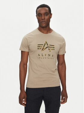 Alpha Industries Alpha Industries Тишърт Camo Puff 146506 Бежов Regular Fit