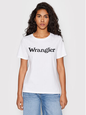 Wrangler Wrangler T-Shirt W7N4GH989 Biały Regular Fit