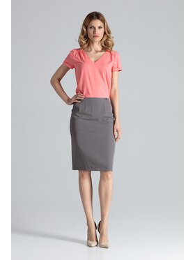 FIGL FIGL Spódnica M260 Szary Regular Fit
