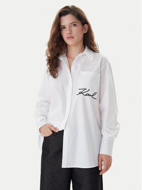 KARL LAGERFELD KARL LAGERFELD Риза B1W11013 Бял Relaxed Fit