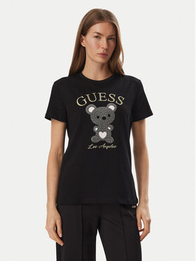 Guess Guess T-krekls V6BI28 K9360 Melns Regular Fit