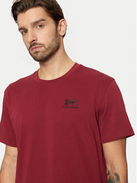 Under Armour T-shirt Ua M Logo Emb Heavyweight Ss 1373997 Tamnocrvena Loose Fit