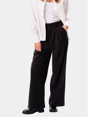 TeeShoppen TeeShoppen Spodnie materiałowe 'Basic Collection' Czarny Oversize