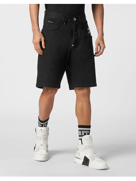 PHILIPP PLEIN PHILIPP PLEIN Džínové šortky 31801 Černá Loose Fit