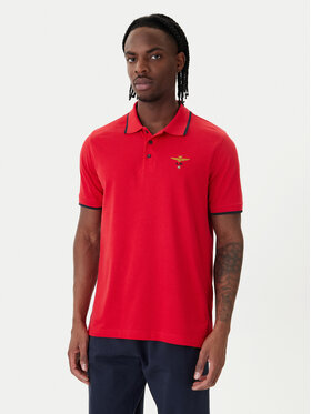 Aeronautica Militare Aeronautica Militare Тениска с яка и копчета 261PO1308UP00082 Червен Regular Fit