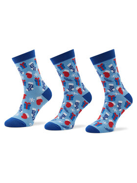 Rainbow Socks Rainbow Socks 3 pár uniszex hosszú szárú zokni Xmas Balls Kék
