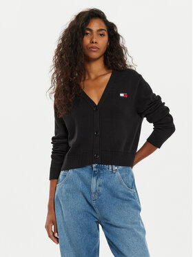 Tommy Jeans Tommy Jeans Strickjacke Essential Badge DW0DW19913 Schwarz Relaxed Fit