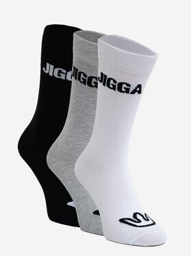 Jigga Wear Jigga Wear Skarpety długie Zestaw 3 Par Długich Skarpet Czarne / Białe / Szare Jigga Wear Classic Name uni Kolorowy