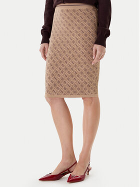 Guess Guess Puzdrová sukňa W4BD53 Z37K0 Béžová Regular Fit