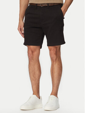 Jack & Jones Jack & Jones Pantalon scurți din material Adam Belted 12288603 Negru Regular Fit