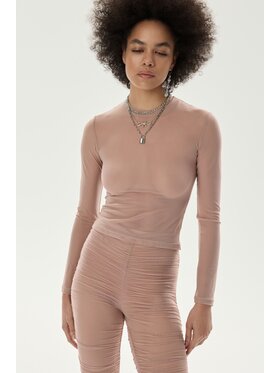 Laretaggio Laretaggio Bluzka MACERA MESH TOP MOKKA Brązowy Second Skin Fit