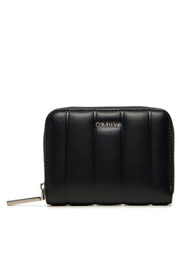 Calvin Klein Calvin Klein Portofel Mic de Damă Line Quilt Medium Zip Around K60K613066 Negru