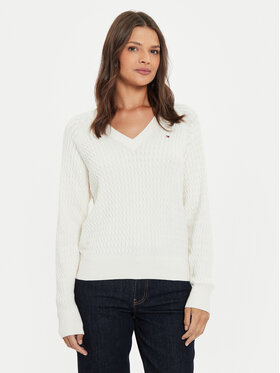 Tommy Hilfiger Tommy Hilfiger Svetr WW0WW43093 Écru Regular Fit