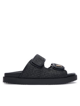 Tommy Hilfiger Tommy Hilfiger Iešļūcenes Double Strap Raffia FW0FW09122 Melns