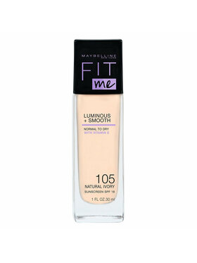 Maybelline Maybelline Fit Me Luminous + Smooth Foundation rozświetlający podkład do twarzy 105 Natural Ivory 30ml Podkład czarny