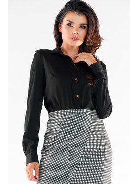 Awama Awama Košeľa A526 Čierna Basic Fit