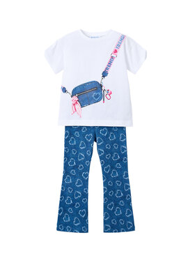 Mayoral Mayoral Комплект тишърт и клин 3730 Бял Regular Fit