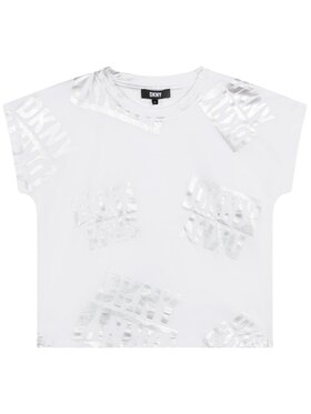 DKNY DKNY T-Shirt D35S77 D Biały Regular Fit