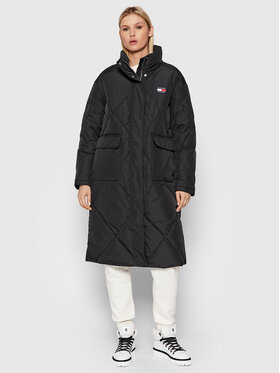 Tommy Jeans Tommy Jeans Pehelykabát Longline Fashion DW0DW11107 Fekete Regular Fit