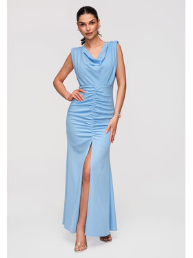 Ombre Ombre Sukienka wieczorowa LA-OM-DLR343 Niebieski Slim Fit
