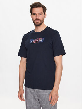 Jack&Jones Jack&Jones Тишърт Navigator 12229758 Тъмносин Standard Fit