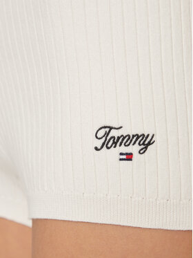 Tommy Jeans Kratke Hlače Iz Tkanine Script DW0DW17781 Bela Slim Fit