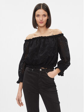 Guess Guess Bluse Rafa W3GH95 WFDC0 Schwarz Regular Fit