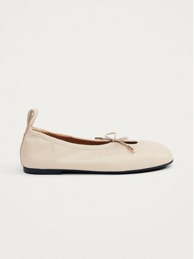 ALOHAS ALOHAS Baleriny Rosalind Cream Leather Ballet Flats Beżowy