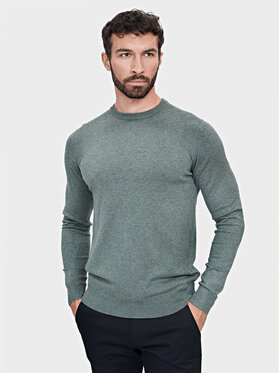 Evenemen Evenemen Sweter Round Neck Zielony Slim Fit