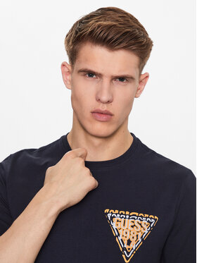 Guess T-shirt M3YI22 J1314 Tamnoplava Slim Fit