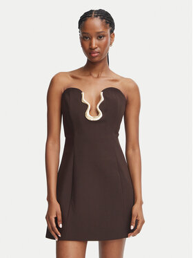 Bardot Bardot Коктейлна рокля Venya 60479DB Кафяв Slim Fit
