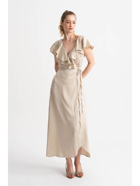 ROSE AVENUE ROSE AVENUE Sukienka koktajlowa S3 Beżowy Regular Fit