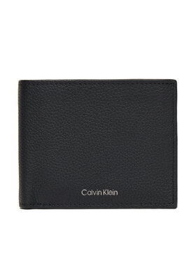 Calvin Klein Calvin Klein Голям мъжки портфейл Foil Emboss Ew Bill Fold LV04D1062G Черен