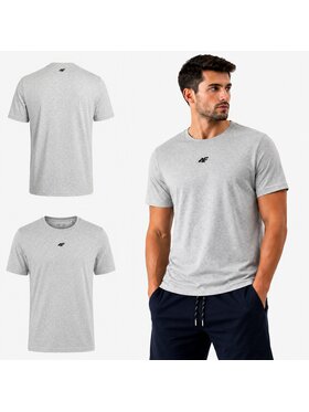 4F 4F T-Shirt 4FWSS26TTSHM3947-27M Szary jasny Regular Fit