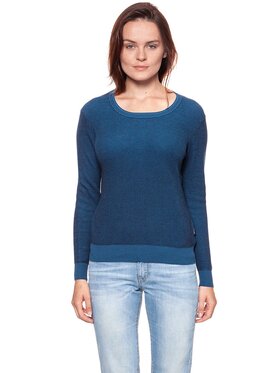 Wrangler Wrangler Sweter TWO TONE KNIT Niebieski Regular Fit