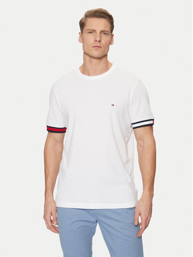 Tommy Hilfiger Tommy Hilfiger Tričko Global Stripe MW0MW38078 Biela Regular Fit