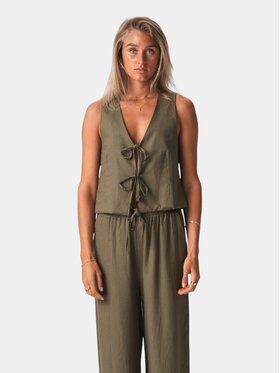 TeeShoppen TeeShoppen Kamizelka 'Basic Collection' Zielony Regular Fit