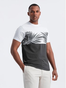 Ombre Ombre T-Shirt S2043 Szary Regular Fit
