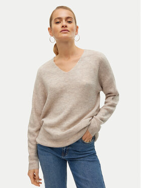 Vero Moda Vero Moda Maglione Crewlefile 10233357 Beige Loose Fit