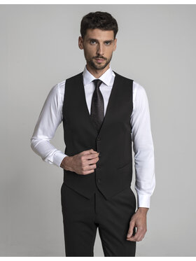 Borgio Borgio Kamizelka garniturowa gualdo_01_br Brązowy Slim Fit