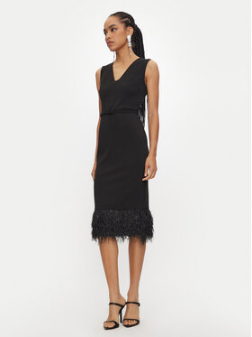 Rinascimento Rinascimento Rochie cocktail CFC0120269003 Negru Regular Fit