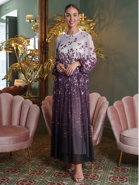 Potis & Verso Potis & Verso Sukienka elegancka Bertina Fioletowy Relaxed Fit