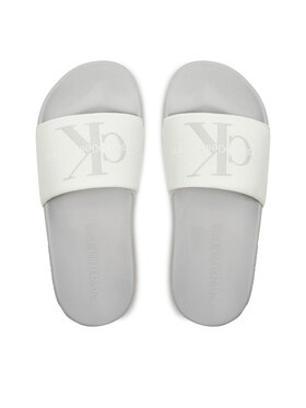 Calvin Klein Jeans Natikači Slide Monogram Co YW0YW00103 Écru