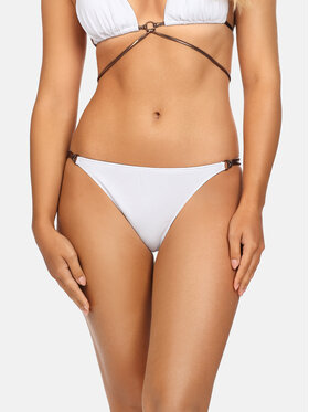 Miss Lou Miss Lou Dół od bikini Jey-Lo Malibu D-ML003-K-9001 Biały